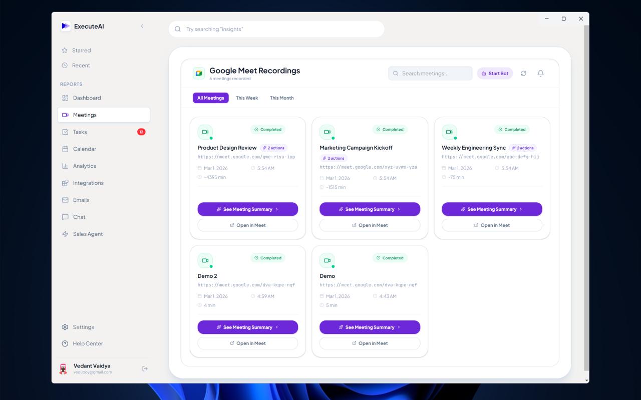 ExecuteAI Recorded Meeting