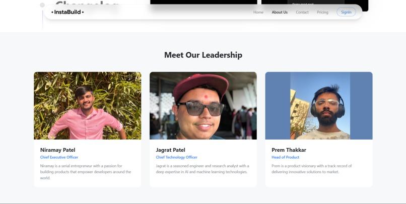 InstaBuild about page