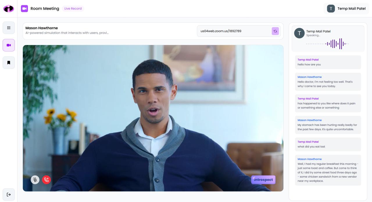 IntrospectAI interview screen
