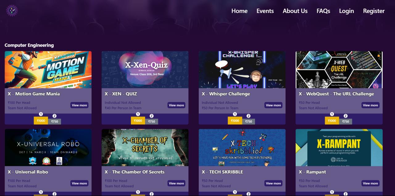 Xenesis event page